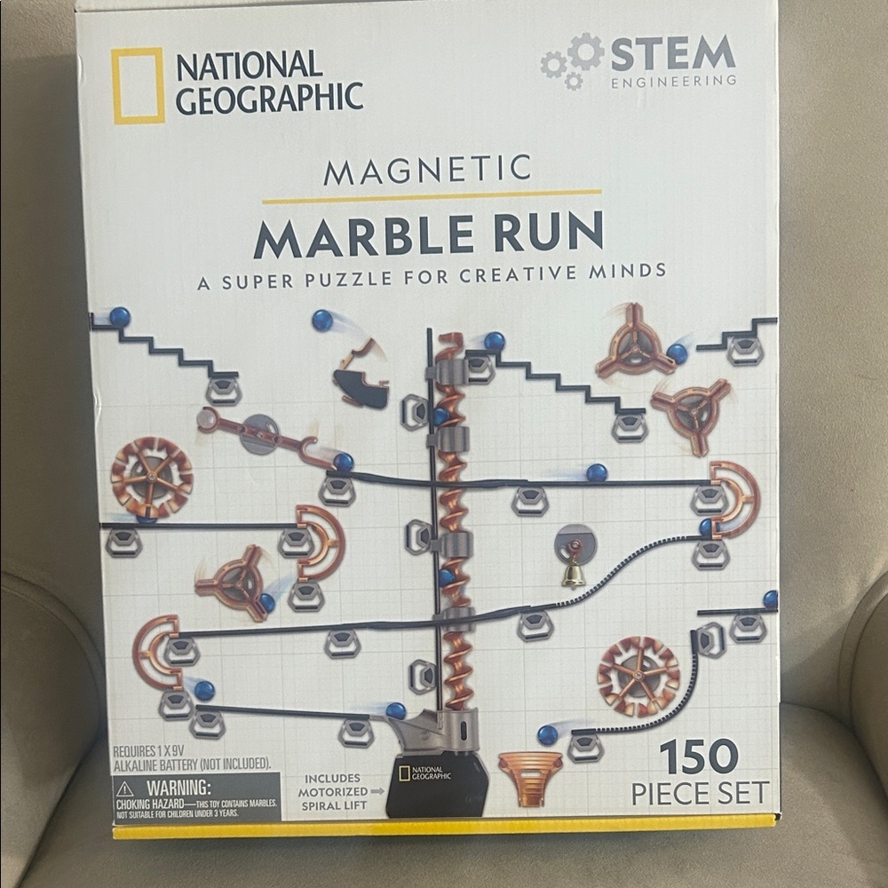 National Geographic Magnetic Marble Run with Blue and Copper Accents
